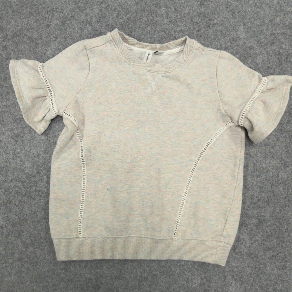 Janie and Jack Girls Space Dye Ruffle Sleeve Sweatshirt Top Size 8